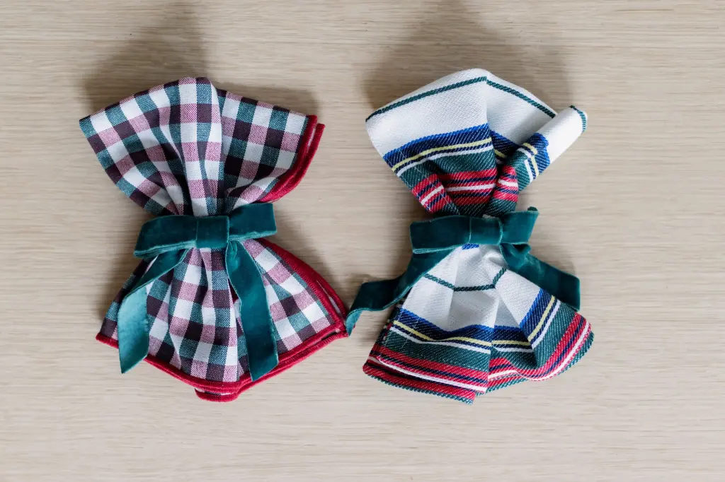 LILY bottle green - servetstrikken (Set van 4)