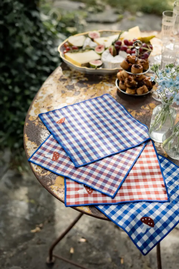 GASTON blue - serviettes cocktail (Lot de 4)