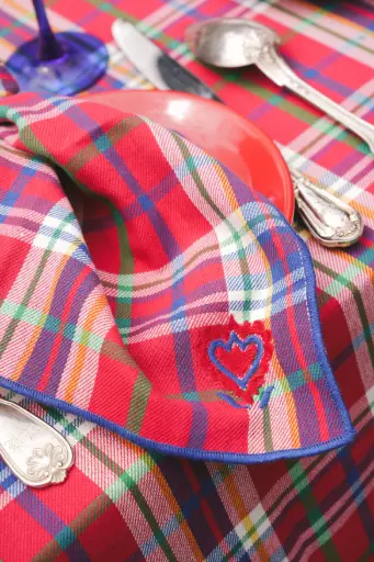 [Inverness-B-14-OS] Serviettes Inverness Red (Lot de 2)