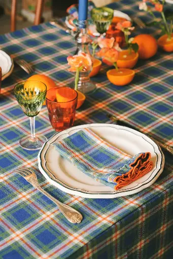 [Blake-B-52-C] Gecoate Tafelkleed Blake Blue