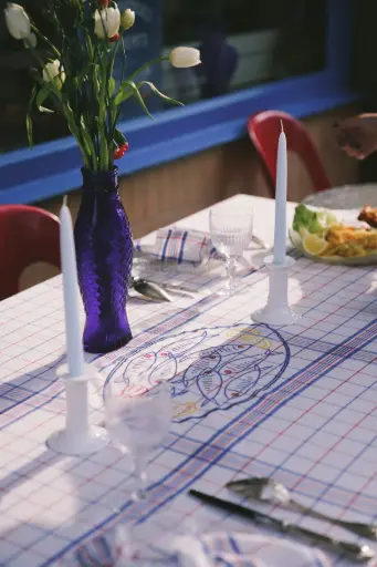 Léon Blue - tablecloth