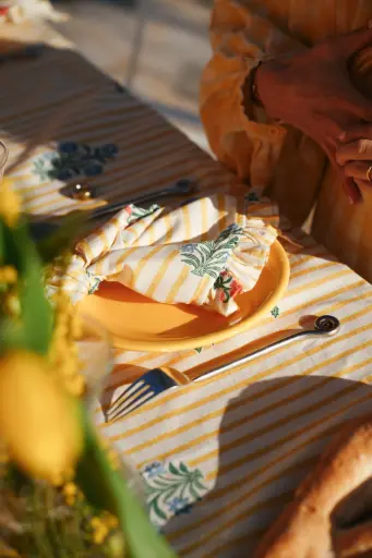 [Rose-A-10-OS] ROSE Yellow - napkins (Pack of 2)