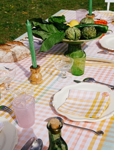 [Delaunay-B-77] Tablecloth Delaunay Coral