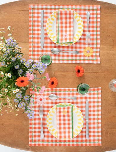 [Kahlo-B-15-SET] Sets de table Kahlo Orange (Lot de 2)